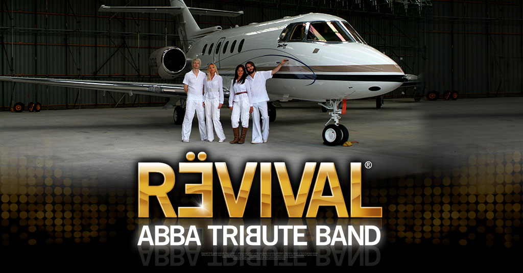 tribute band aircraft hanger with private jet